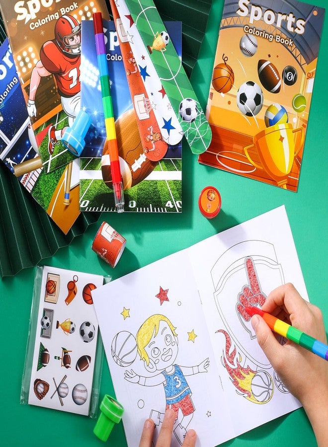 BenLouis 192Pcs Sports Party Favors Football Basketball Soccer Baseball Party Coloring Books Set Bulk for Kids Sports Themed Party Team Gift Goodie Bag Fillers School Classroom games Rewards - Image 4
